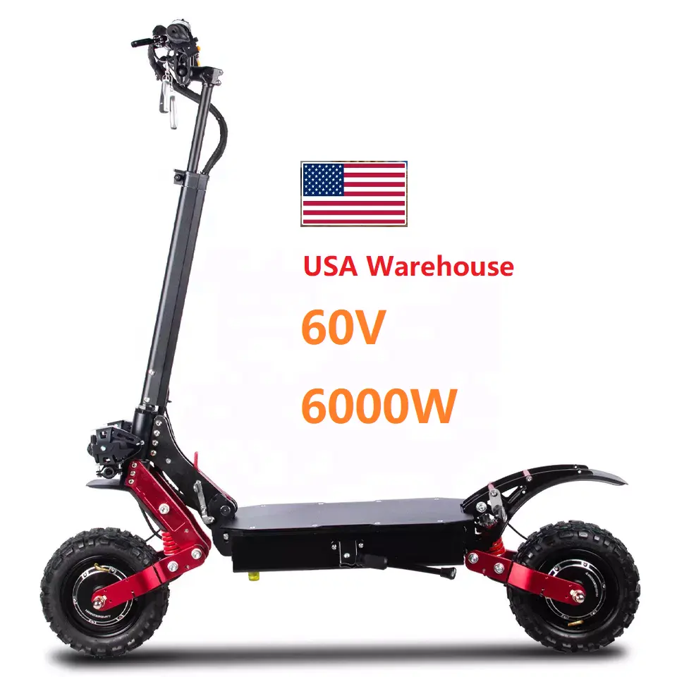 USA Stock 80km/h 60V 6000W 11inch Fat Tire Off Road Strong Power Electric Scooter