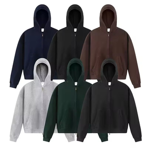 Felpe con Cappuccio da <span class=keywords><strong>Uomo</strong></span> Personalizzate di Alta Qualità, Vestibilità Ampia, con Zip, in Cotone Tinta Unita, Vendita all'Ingrosso - Product Image 2