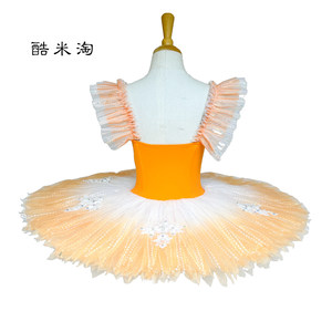 <span class=keywords><strong>Jupe</strong></span> <span class=keywords><strong>tutu</strong></span> de ballet en dentelle dégradée orange et blanc pour <span class=keywords><strong>femme</strong></span> adulte, costume de performance La Belle au bois dormant - Product Image 2
