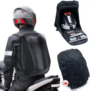 Schlussverkauf schwarzer Motorradhelm Tasche wasserdichter Motorrad-Rucksack mit Harthelm zum Reiten