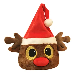 क्रिसमस उपहार सांता क्लॉस मूस क्रिसमस टोपी नृत्य गायन विद्युत आलीशान भरवां पशु खिलौना
