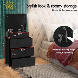 Hiện đại LED lưu trữ Đầu Giường MDF xây dựng có thể điều chỉnh chiều cao 3 ngăn kéo-thiết kế đơn giản Bàn Cạnh Giường ngủ cho căn hộ nhỏ - Product Image 3