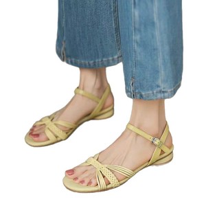 Sandalias de Verano para Mujer, Negras, con Suela Gruesa, de Una Sola Tira, que Aumentan la Altura, Versátiles, Antideslizantes, para Exteriores, Novedad 2026 - Product Image 1
