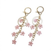 Porte-clés personnalisable en alliage de zinc, modèle 0003, avec initiale mignonne, pendentif pour sac de femme, cadeau pour meilleure amie ou camarade de classe