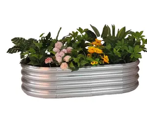 Outdoor use Planter Box Metal Iron Galvanized Raised Garden Beds for Vegetables and Flowers