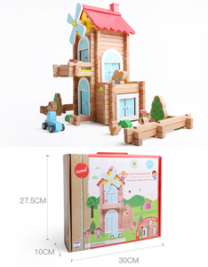 Hot Sale Wholesale Cottage with Furniture Doll House Kids Wooden Puzzle Christmas Birthday Gift Wholesale Educational Wooden <b>Toy</b> - Product Image 4