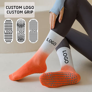 Design personnalisé Chaussettes Tie Dye Gradient Color Crew Length Chaussettes antidérapantes Yoga Pilates Logo brodé Motif floral - Product Image 1