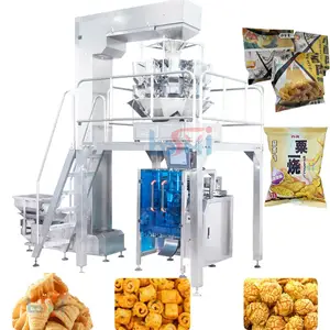 Multihead weigher snacks popcorn banana chips bag packing machine lays plantain potato chips packing machine with nitrogen