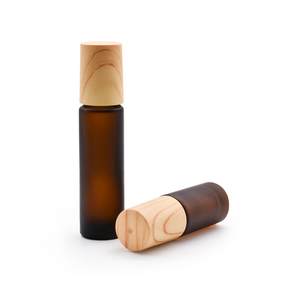 Emballage cosmétique, flacon en verre à bille d'huile essentielle ambrée colorée, 100 pièces, sérum pour le soin de la peau, estampage à chaud - Product Image 2