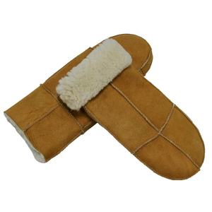 Gants de sport d'hiver pour femmes, coupe-vent, chauds, en cuir de mouton véritable, mitaines en fourrure - Product Image 1