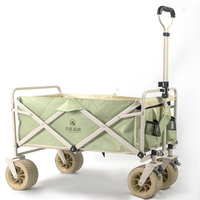 Chariot de camping pliable d'extérieur, chariot de pique-nique, chariot de transport portable pour sorties et camping