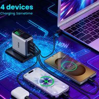 Chargeurs rapides Tommox standard EU/AU 140W, chargeur USB-C pour ordinateur portable 100W, adaptateur 40W, chargeur GaN 100W avec écran