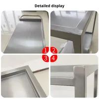 Chariot de cuisine à deux niveaux en acier inoxydable HTS HTS-LJ07, équipement hôtelier de bonne qualité, facile à assembler, 920x460x900mm