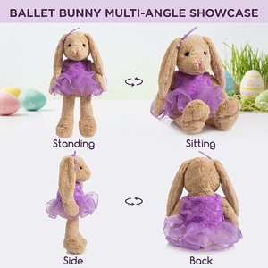 Peluche Coniglietto Personalizzato, Morbido Giocattolo Imbottito con Gonna Viola, Regalo di Compleanno <span class=keywords><strong>per</strong></span> Ragazze - Product Image 2