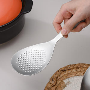 ملعقة تقديم مستدامة من الفولاذ المقاوم للصدأ 304 من شويوان، أداة معدنية لامعة للسلطة والأرز، آمنة للاستخدام في غسالة الأطباق والميكروويف والفرن - Product Image 2