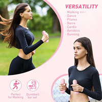 Ensemble d'haltères en silicone durable pour la vente en gros, 1-2,5 kg, légers, anti-roulement, pour femmes, fitness à domicile, marche