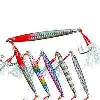 Leurre de pêche jigging en métal à coulée rapide 40g-100g, appât dur pour la pêche au maquereau en eau profonde et salée, double hameçons