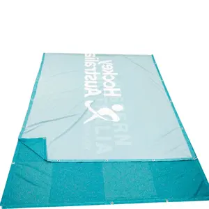 Polyester Mesh Banner Custom Logo Printing Advertising Windproof Scrim Banner Fabric Mesh Banner with Hemmed