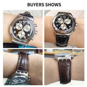 Bracelet de montre en cuir véritable souple et réglable de luxe avec boucle en acier inoxydable pour les modèles SWA-TCH <span class=keywords><strong>YOS</strong></span> pour hommes 440/449/401/447 23 mm - Product Image 3