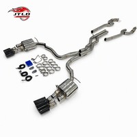 Système d'échappement complet en acier inoxydable pour Audi RS6 RS7 C8 4.0 TFSI V8, avec tuyau avant, intermédiaire et arrière, silencieux à valve, finition noir brillant et embouts ovales quadruples