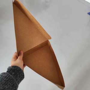 Boîte à pizza en papier kraft jetable, emballage alimentaire biodégradable, gaufrage, laminage mat pour la restauration à emporter - Product Image 1