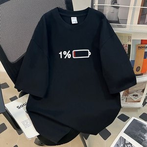 T-shirt surdimensionné pour homme, manches 7/8, col rond, coton, fibre de bambou, tricoté, décontracté, streetwear - Product Image 1