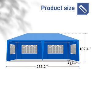 Carpa para Ferias Comerciales Db Heavy Duty de 10'x20' Azul para Exteriores con 6 Paredes Laterales Removibles, Tela Oxford Impermeable y Marco de Aluminio para Eventos - Product Image 3