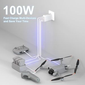 อะแดปเตอร์แปลงไฟ Zosam 100W GaN แบตเตอรี่ 4 พอร์ต PD USB-C ชาร์จเร็ว สำหรับโทรศัพท์มือถือ ใช้งานร่วมกับ Mini/Air GAN-100W 100W - Product Image 5