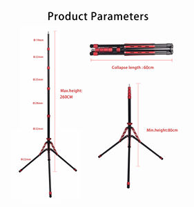 Trépied de photographie, support de lumière, support de sol, anneau lumineux pour selfie, support pour fond de studio, panneau LED, flashs, réflecteur - Product Image 2