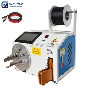 Power cord cable video cable headphone coiling winding and tying bundling twisting tie machine