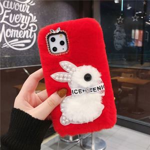 Coque de téléphone portable de luxe étui de protection lapin mignon perle ours en peluche housse de téléphone antichoc pour filles étui de téléphone - Product Image 5