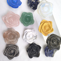 Fournisseur mondial de sculptures manuelles en cristal poli, rose quartz, multi-matériaux, sculptures florales pour souvenirs
