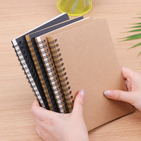 Cuaderno de Dibujo con Cubierta de Cuero y Encuadernación Espiral Retro, Papel Kraft, Diario de Pintura, Libro en Blanco para Estudiantes, Bloc de Notas