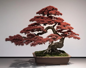 モダンな赤日本黒松盆栽ミニマリスト人工植物オフィス/ショップディスプレイ用100% UV耐性色 - Product Image 2