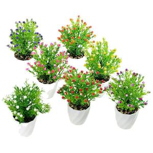 Planta de simulación, bonsái de plástico para interiores, decoración de oficina, maceta verde, adornos de flores falsas de escritorio, pequeña Milán - Product Image 5