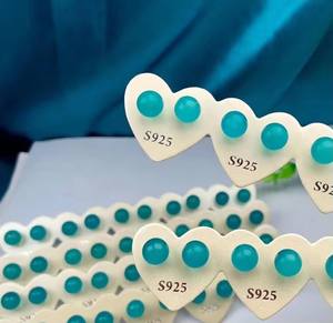 Boucles d'oreilles en perles rondes en <span class=keywords><strong>quartz</strong></span> cristal naturel, couleur argent 925, bijoux d'oreille simples et élégants - Product Image 4