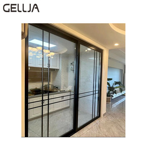 Design moderno 4 pannelli in lega di alluminio con doppi vetri <span class=keywords><strong>porta</strong></span> esterna <span class=keywords><strong>scorrevole</strong></span> impermeabile <span class=keywords><strong>porta</strong></span> da giardino per porte esterne Villa - Product Image 3