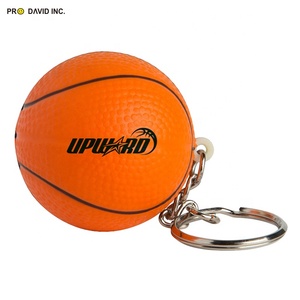 Soft PU Basketball Shape Keychain Promotional Gift Stress Toy <b>Ball</b> Customized Color & Logo Safety Certified - Product Image 2