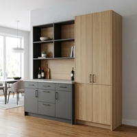 Ensemble de meubles de cuisine et de buffet en chêne clair, solution d'ameublement complète pour la maison, idéale pour les projets