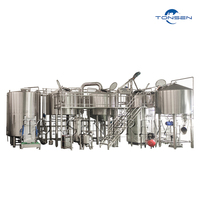 Équipement de brasserie de bière en acier inoxydable certifié CE, chauffage à la vapeur, trois cuves, 2000l