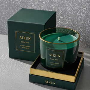 AIKUN Nouvelle Conception Luxe Direct Usine 100% Cire de Soja Faite à la Main Écologique Pot de Bougie Parfumée en Verre pour Emballage Cadeau - Product Image 2