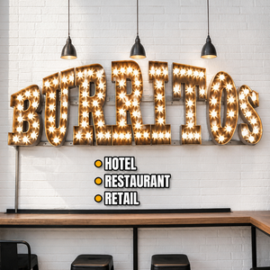 Lettres lumineuses personnalisées rétro à ampoules pour enseigne, lettrage mural intérieur pour pizzeria et <span class=keywords><strong>restaurant</strong></span>, lettres lumineuses décoratives - Product Image 4