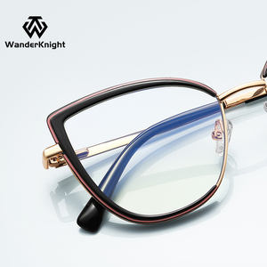 <span class=keywords><strong>Occhiali</strong></span> <span class=keywords><strong>da</strong></span> <span class=keywords><strong>Vista</strong></span> in Metallo con Logo Personalizzato e TR90 per Donna, Nuova Tendenza Montatura Completa Anti <span class=keywords><strong>Luce</strong></span> <span class=keywords><strong>Blu</strong></span> - Product Image 2