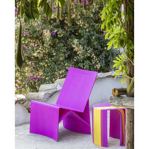Made in Italy <b>Armchair</b> - Pantelleria - 3D Printed - PLA Product - For Outdoor - Italian Design - <b>Orange</b> Full - Product Image 5