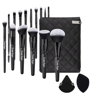 Chất Lượng Cao Trang Điểm Bàn Chải Thiết Lập Màu Đen 15Pcs Mềm Vegan Tổng Hợp Nền Tảng Tóc Eyeshadow Biểu Tượng Tùy Chỉnh Trang Điểm Bàn Chải Công Cụ Làm Đẹp - Product Image 1