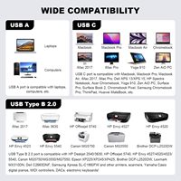 Câble de scanner pour imprimante USB A/C vers USB B, 1m, 2m, 2 en 1, câble de contrôleur MIDI pour iPhone et ordinateur portable, pour piano numérique Yamaha Casio