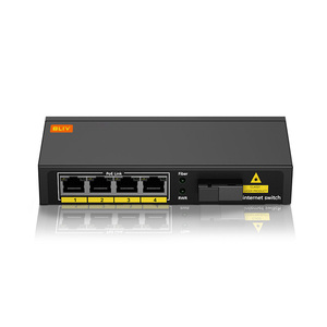 สวิตช์ไฟเบอร์กิกะบิต 10/100/1000Mbps 4POE+ พอร์ต ราคาโรงงานปี 2026 รองรับ SNMP QoS แบบ Stackable สวิตช์โหมดเดี่ยว 1 พอร์ต 1000m Poe Gigabit - Product Image 1