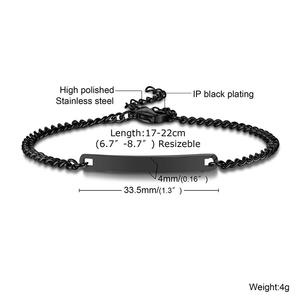 Nouveau cadeau d'anniversaire à la mode Bijouterie en acier inoxydable plaquée or 18 carats <span class=keywords><strong>Bracelet</strong></span> pour hommes et bébés <span class=keywords><strong>avec</strong></span> nom gravé sur mesure pour femmes - Product Image 4