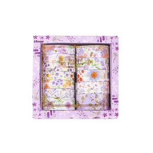 Hoa Giấc Mơ Loạt 12-Cuộn DIY Trang Trí Sticker Bronzing Washi Băng Không Thấm Nước Acrylic Dính Handmade Mặt Nạ Giấy - Product Image 6