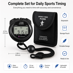 Chronomètre mécanique étanche PC2000 ABS à accrocher au poignet, <span class=keywords><strong>chronographe</strong></span> professionnel pour l'entraînement sportif et les jeux - Product Image 2
